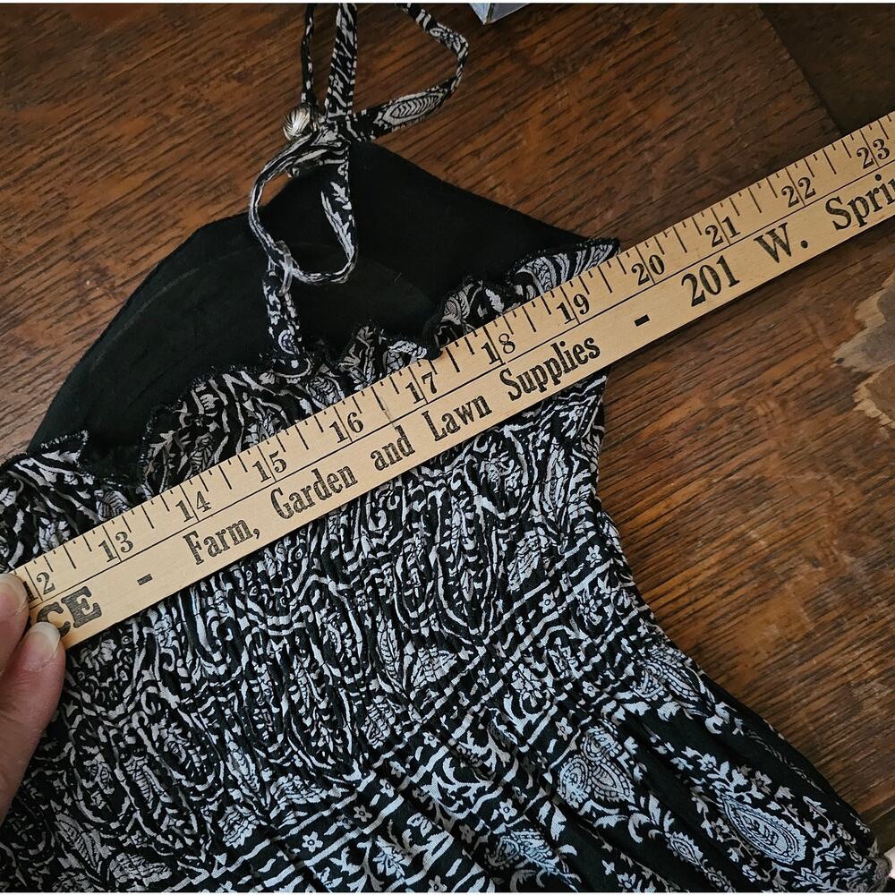 Derek Heart Babydoll Dress Black White Floral Coquette Y2K Sundress Cottage XL - Picture 11 of 16